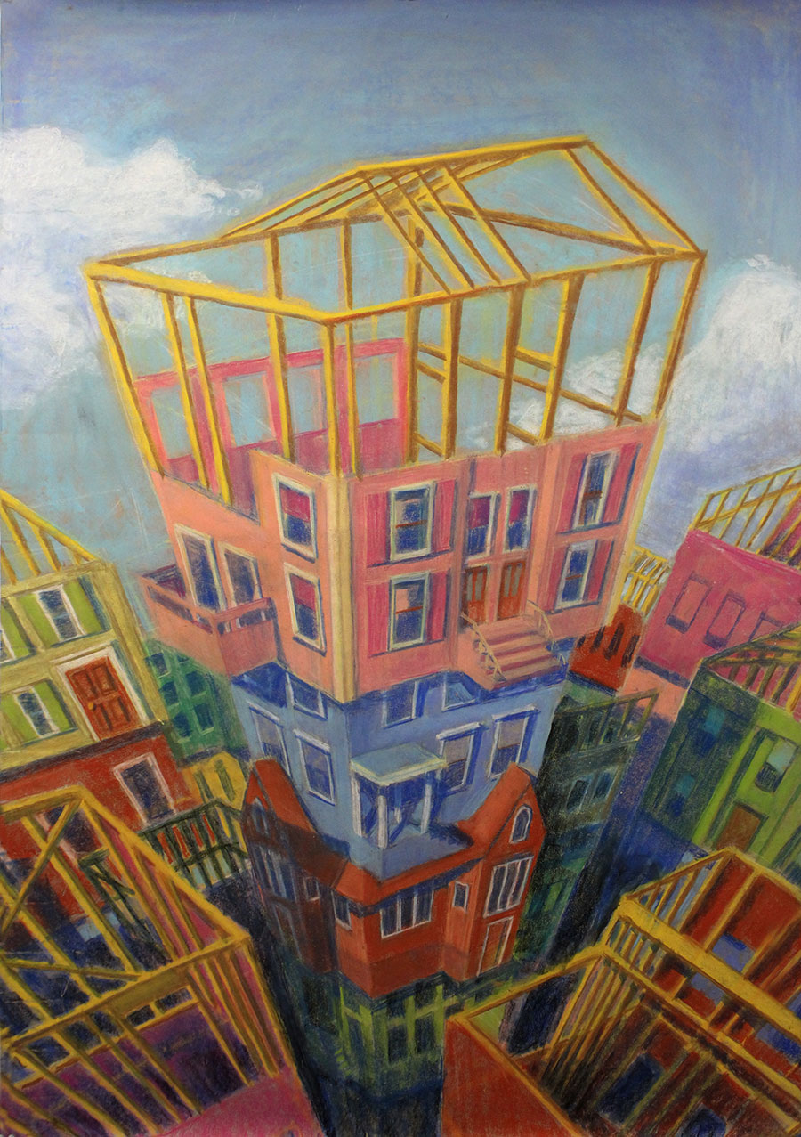 Cat Huang, Soft Pastel Drawing, Self-Portrait as a Space