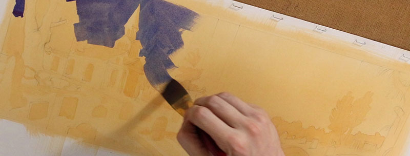 banner gouache painting