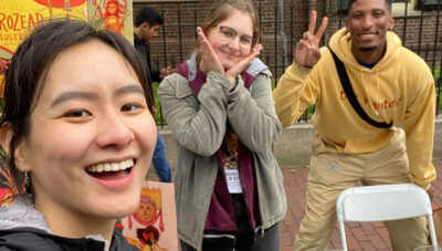 Cat Mia Dorian staff together