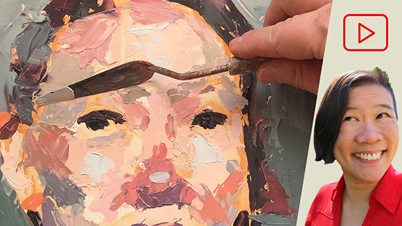 Palette Knife Self-Portrait Painting